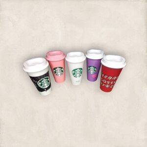 Lot Of 5 Starbucks 16oz Reusable Cups.